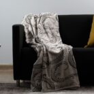Plush Throws Beige & Black