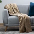 Plush Throws Beige & Gold