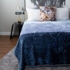 Colourful Faux Mink Blanket Blue