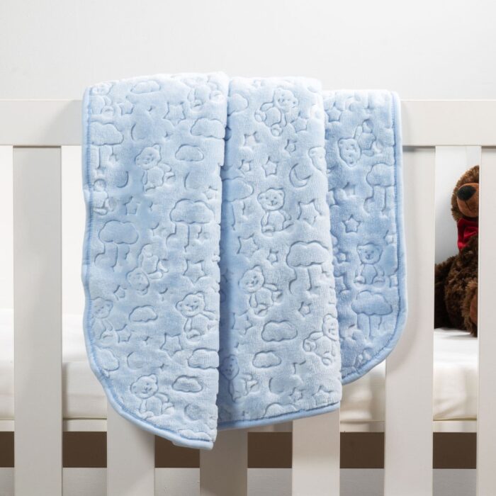 Baby Faux Mink Blanket Blue Pattern Baby Faux Mink Blanket Blue Pattern