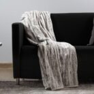 Plush Throws Cream & Grey