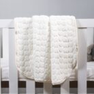 Baby Faux Mink Blanket Cream Heart Pattern