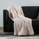 Plush Throws Cream & Dusty Pink