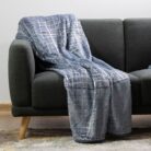 Plush Throws Denim & Silver