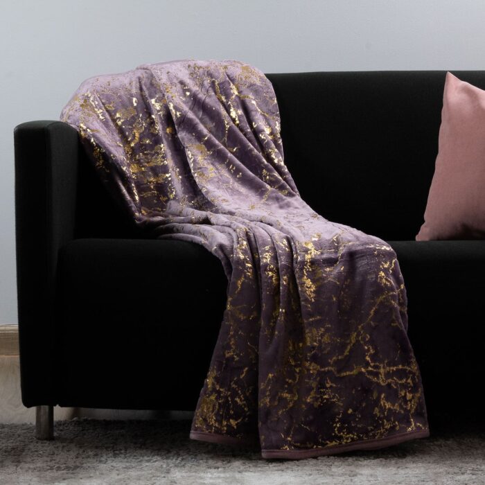 Plush Throws Grape & Gold Plush Throws Grape & Gold
