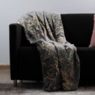 Plush Throws Grey & Gold