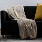 Plush Throws Natural & Gold