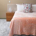 Colourful Faux Mink Blanket Peach