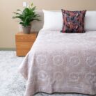 Diamond Faux Mink Blanket Peach