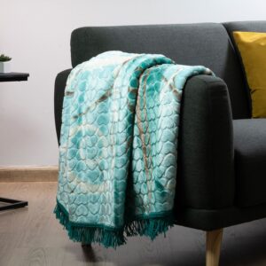 Faux Mink Frill Blanket Teal
