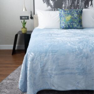 Fashion Faux Mink Blanket Light Blue